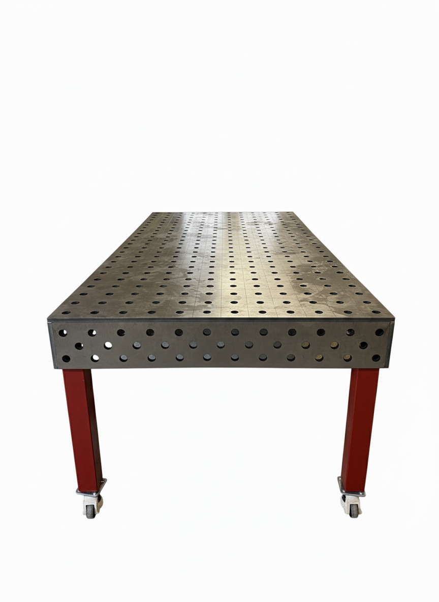 (A) Svařovací stůl 15 mm, upínací otvory po 100 mm, rastr 100x100